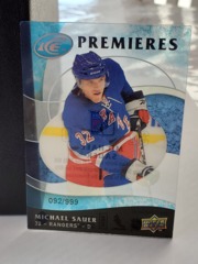 2009-10 Upper Deck Ice Premieres Acetate #139 Michael Sauer 092/999 Rangers