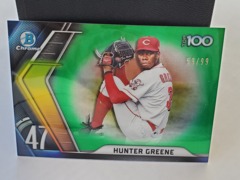 2022 Bowman Chrome Top 100 Green #BTP-47 Hunter Greene 59/99