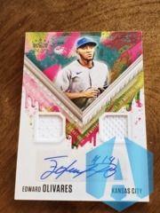 Edward Olivares 2021 Diamond Kings Auto Dual Relic Jerseys DKMS-EO Royals