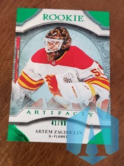2020-21 Artifacts Emerald Rookies #RED185 Artem Zagidulin Calgary Flames 41/99