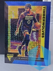 2020-21 Panini Flux D'Angelo Russell #105 Blue Mojo Prizm 84/99 Timberwolves
