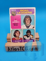 1975 OPC Hockey #208 Goal Leaders Phil Esposito/Guy Lafleur/Martin