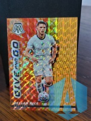 2021-22 Panini Mosaic FIFA Road to World Cup Give and Go Prizm Orange Declan Rice #11