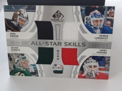 2019-20 SP Game Used All-Star Skills Fabrics Quad Gibson, Lundqvist, Dubnyk, Howard #AS4-NET