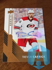 2016-17 Upper Deck Overtime Rookies Gold Foil Trevor Carrick #53 Rookie Auto
