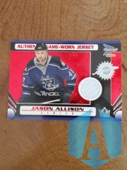 2003-04 Pacific Prism Game-Worn Jersey Red 24/75 Jason Allison #120