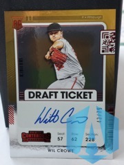 2021 Panini Contenders Red Draft Ticket Wil Crowe #155 RC Auto 43/75 Pirates