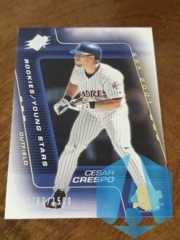 2001 SPx Rookies/Young Stars 0767/1500 Cesar Crespo #192 Rookie RC