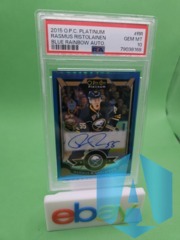 2015-16 OPC Platinum Blue Rainbow Autographs #RR Rasmus Ristolainen PSA 10 GEM