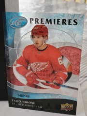 2019-20 UD Ice Premieres #38 Taro Hirose 145/149 Acetate Red Wings