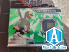 2021 Topps Chrome Christian Yelich Captain's Cloth Relic Green Refractor /99