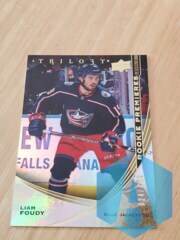 2020-21 UD Trilogy Rookie Premieres #105 Liam Foudy 024/499 Columbus Blue Jackets