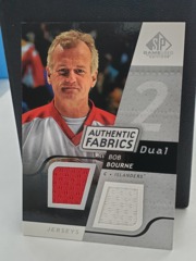 2008-09 SP Game Used Edition Authentic Fabrics Dual Jerseys Bob Bourne #AF-BB