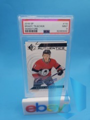 2018-2019 UD SP Rookie Authentics Auto Brady Tkachuk PSA 9