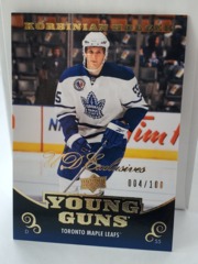 2010-11 Upper Deck Young Guns UD Exclusives 004/100 Korbinian Holzer #497 Rookie Leafs