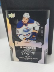2016-17 UD Black Lustrous Rookies Auto #66 Jesse Puljujarvi 056/299 Oilers