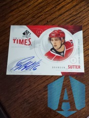 2009-10 SP Authentic Sign of the Times Brandon Sutter #ST-BS Auto