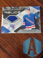2021-22 Black Diamond Debut Relics Nils Lundkvist #DD-NL Rangers