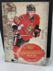 2008-09 Upper Deck Artifacts 030/999 Brian Lee #247 Rookie RC