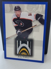 2003-04 Upper Deck Bee Hive Game-Used Sticks Blue Border Justin Williams #BL-4