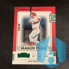 2021 Panini Contenders #56 Mike Trout Season Ticket Green Script
