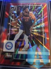 JOEL EMBIID 2020/21 DONRUSS #71 CHOICE 76ERS RED PARALLEL /99