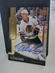 2014-15 Upper Deck Overtime #164 Adam Clendening Auto Gold Rookie Blackhawks