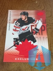 2021 UD Team Canada Juniors Exclusives 238/250 Dawson Mercer #87 Rookie RC