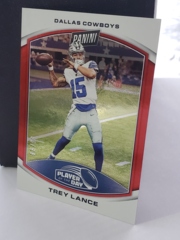 2023 Panini Player of the Day Football Trey Lance #35 Red Foil 98/99 Dallas Cowboys