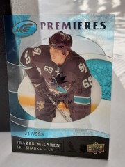 2009-10 Upper Deck Ice Premieres Acetate #138 Frazer McLaren 317/999 Sharks