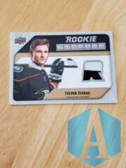 2021-22 Upper Deck Rookie Threads #RT-TZ Trevor Zegras RC Jersey Anaheim Ducks