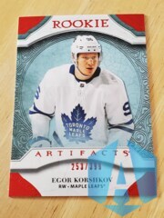 2020-21 Artifacts Ruby #168 Egor Korshkov RC 253/399 - Toronto Maple Leafs