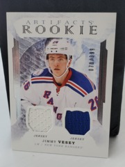 2016-17 Artifacts Rookie Dual Jerseys #IV Jimmy Vesey 070/399 Rangers