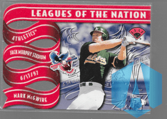 1997 MARK MCGWIRE LEAF LEAGUES OF THE NATION DIE CUT #3 of Fifteen SERIAL #1714/2500