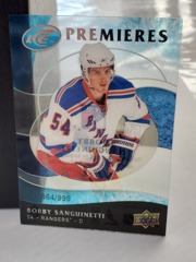2009-10 Upper Deck Ice Premieres Acetate #134 Bobby Sanguinetti 864/999 Rangers