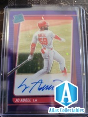 2021 Donruss Optic Jo Adell Auto Prizm Rated Rookie Autograph /99 Purple Star