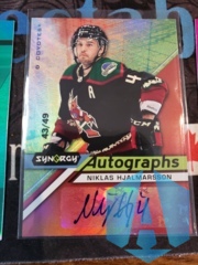 2020-21 Upper Deck Synergy Auto Red /49 Niklas Hjalmarsson #A-HJ Auto