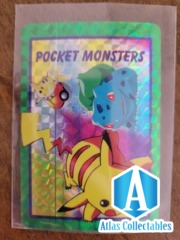 1998 Bandai Pocket Monsters Anime Collection 9 Pikachu Bulbusaur