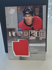 2009-10 SPx Rookie Jersey 788/799 Kris Chucko #147 Flames