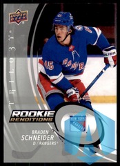 2022-23 UD Trilogy Rookie Renditions #RR-5 Braden Schneider - New York Rangers