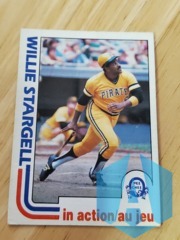 1982 O-Pee-Chee Willie Stargell In Action #188 Pirates (creased)