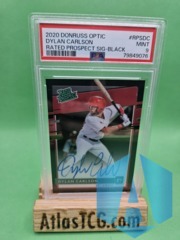 2020 Donruss Optic PSA 9 Prospects Signatures Black Prizm /50 Dylan Carlson Auto