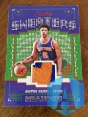 2021-22 Panini NBA Hoops Rookie Sweaters Quentin Grimes #RSW-QG