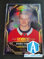 Hayden Verbeek 20/21 Upper Deck Stature BLACK Rookie /20