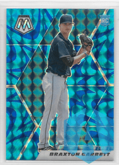 2021 Panini Mosaic Braxton Garrett #204 RC Blue Reactive Marlins