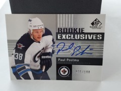 2011-12 SP Game Used Rookie Exclusives 025/100 Paul Postma #RE-PP Auto Jets