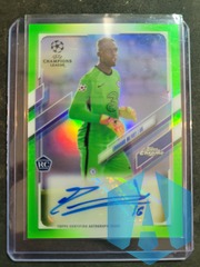 2020 Topps CHROME UEFA EDOUARD MENDY GREEN CHROME LINE ROOKIE AUTO /99 RC