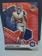 2021 Panini Mosaic Rookies Camo Red Prizm Kadarius Toney #312 Giants