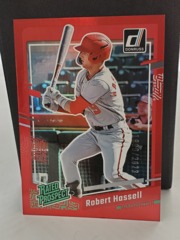 2023 Panini Donruss Red Robert Hassell #82 Rated Prospect 1890/2023 Nationals