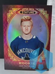 2020-21 Upper Deck Stature RED Jack Rathbone #117 Rookie 10/25 Canucks